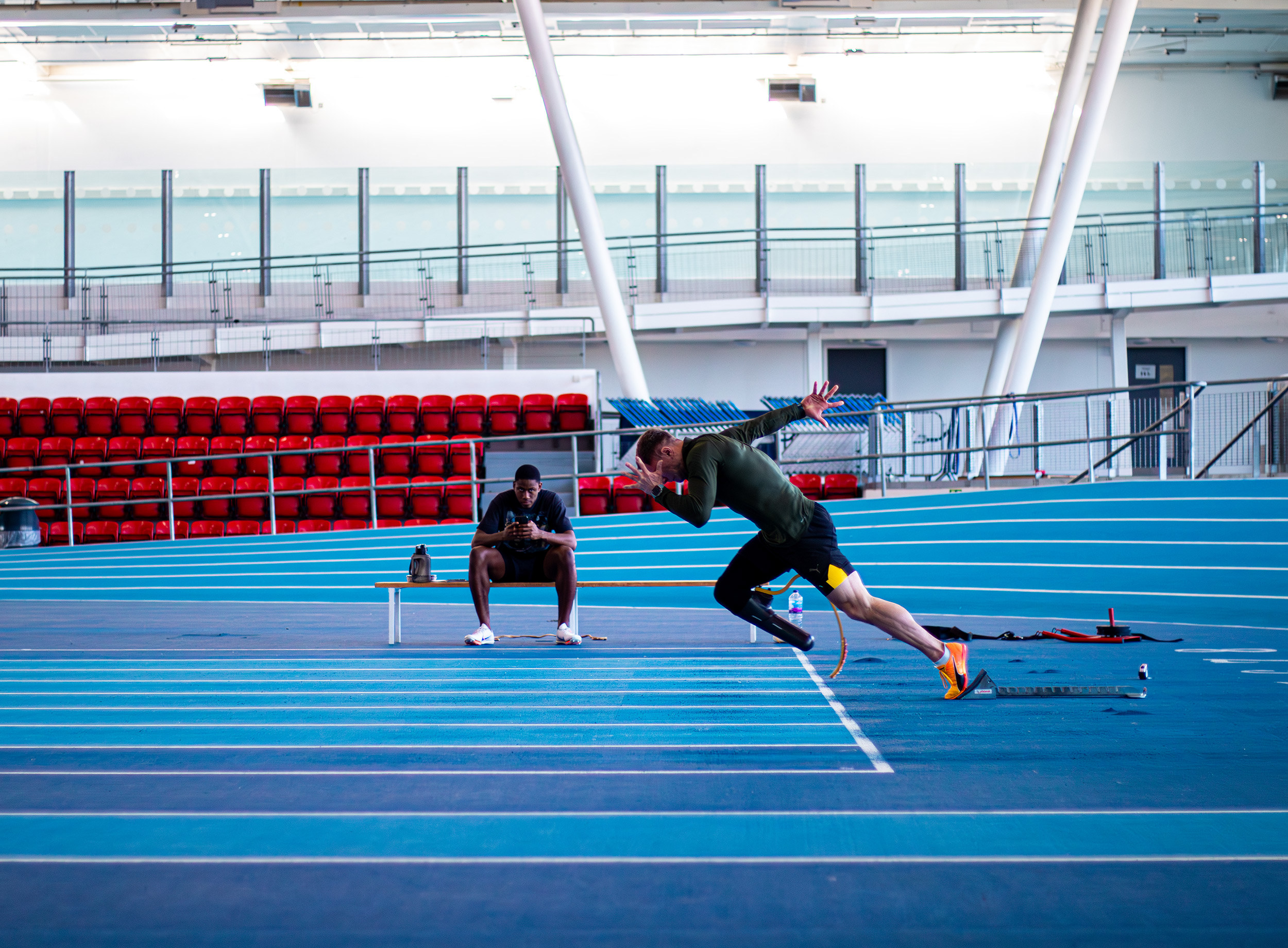 Felix Streng Puma Paralympic sprinter during training session